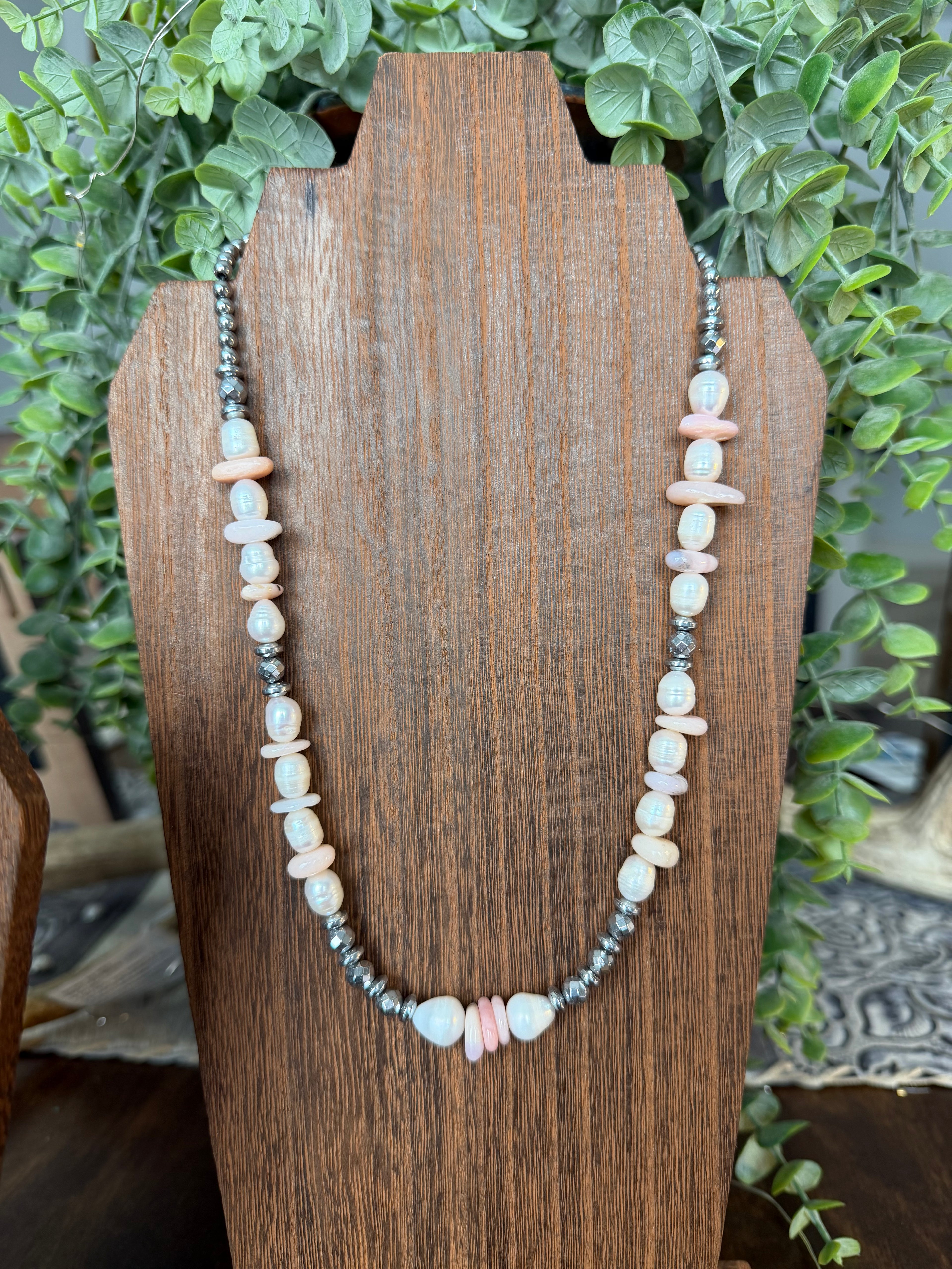 Pink Opal and Freshwater Pearls set