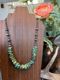 Green Turquoise and Faux Navajo Pearls